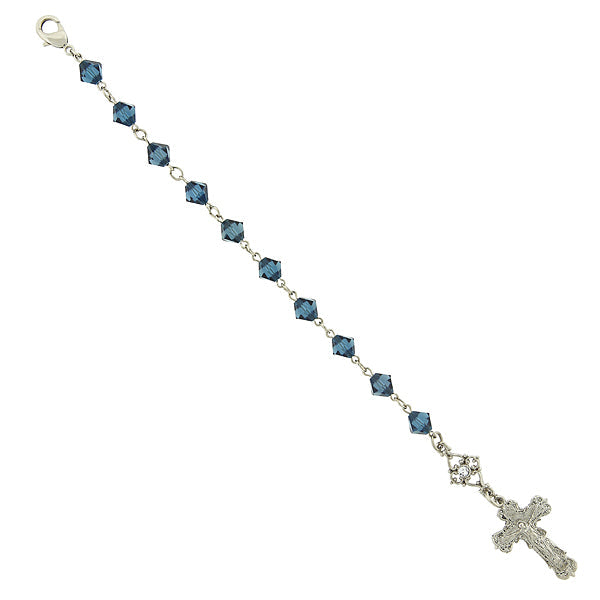 Blue Crucifix Bracelet