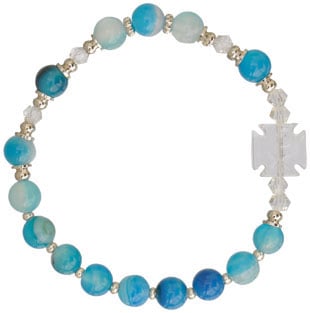 Blue Gemstone Children's Rosary Bracelet