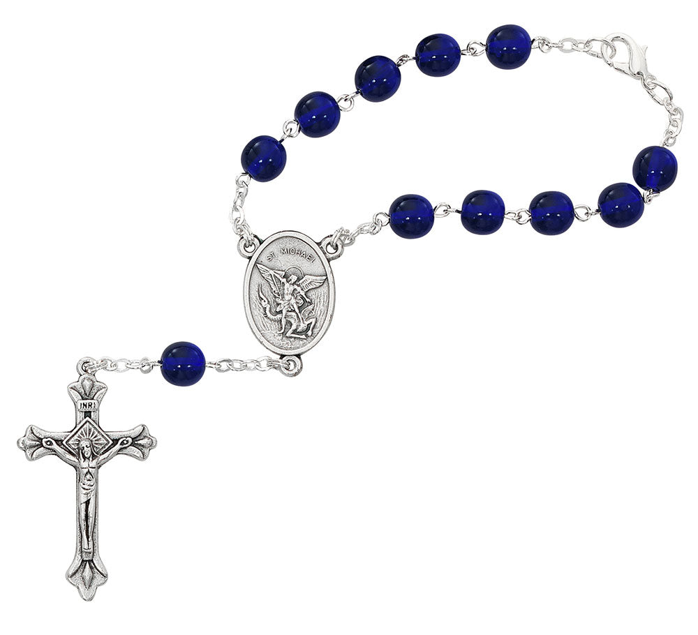 Blue St. Michael Auto Rosary