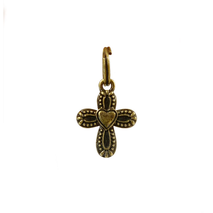 Bronze Detailed Cross Charm