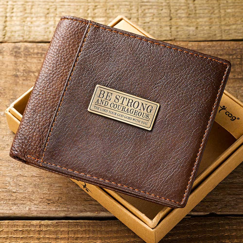 Brown Leather Wallet - Be Strong