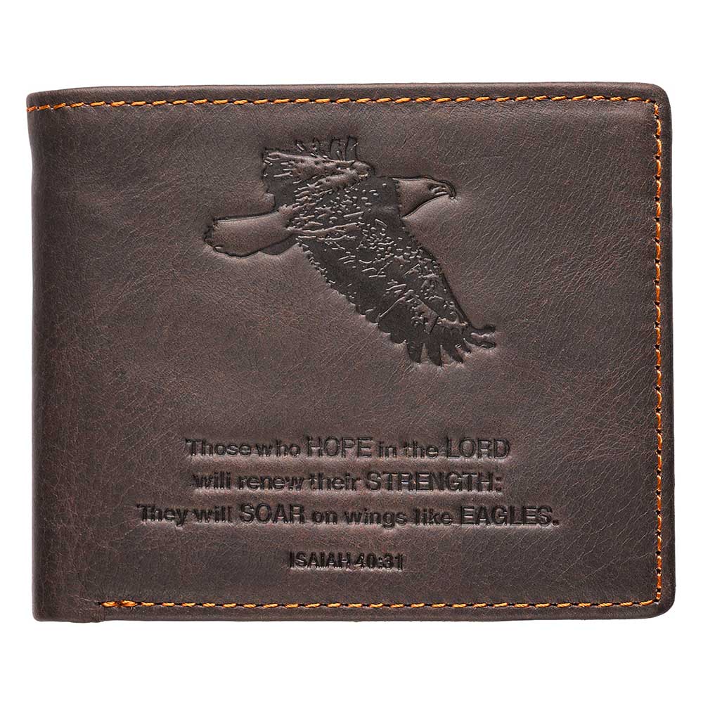 Brown Leather Wallet with Eagle