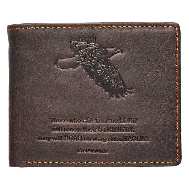 Brown Leather Wallet with Eagle