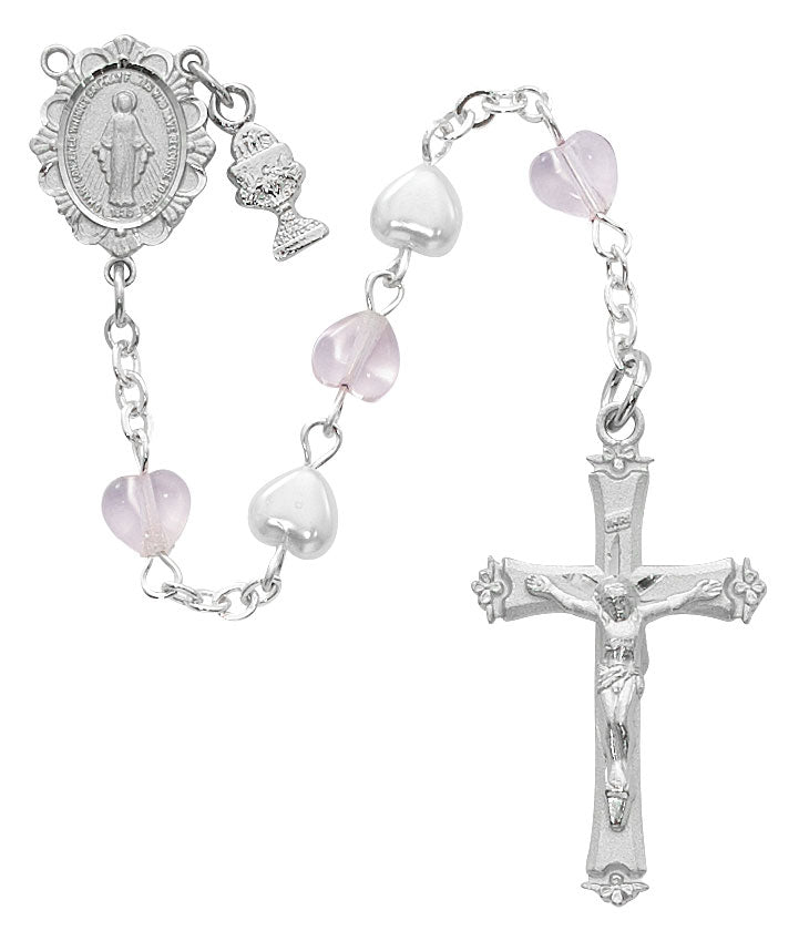 Pearl & Pink Crystal First Communion Rosary
