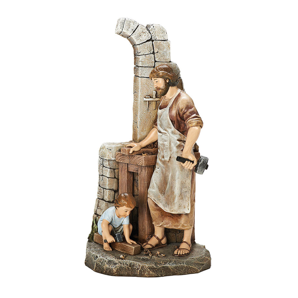 12.75" St. Joseph the Carpenter with Jesus Statue