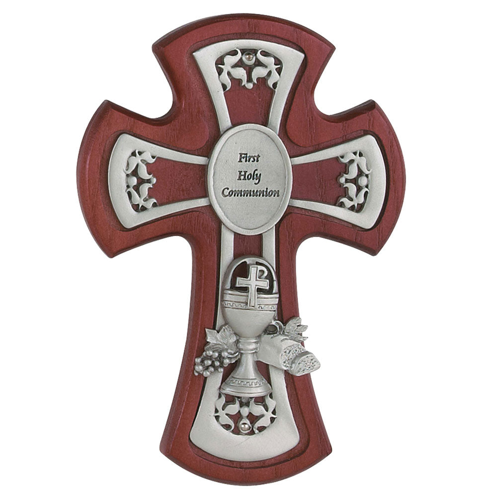 6" Cherry Stain 1st Communion Cross