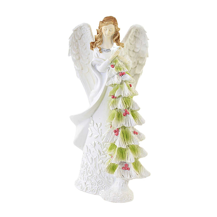 Christmas Angel in White Figurine - Mistletoe Tree