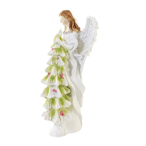 Christmas Angel in White Figurine - Mistletoe Tree