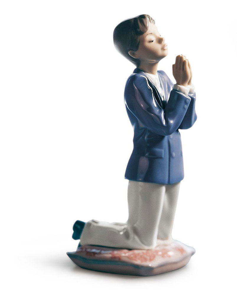 7.4" Boy Communion Prayer - Porcelain Statue