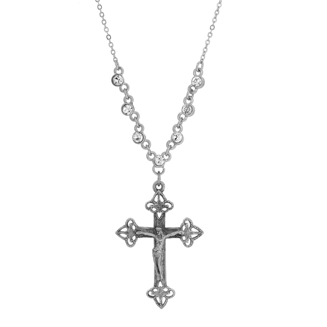 Crucifix Crystal Accent Necklace