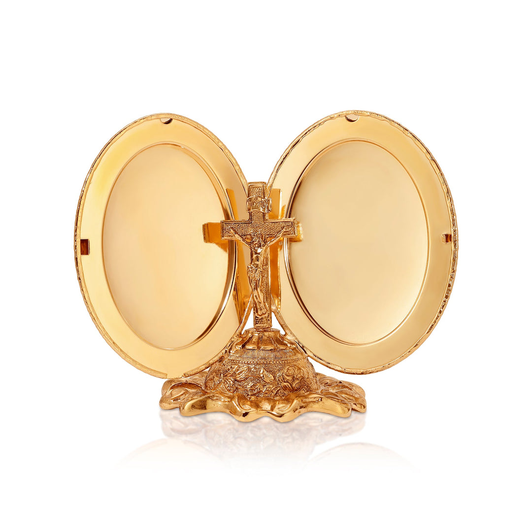 Crucifix Photo Locket Tabletop Decor Stand