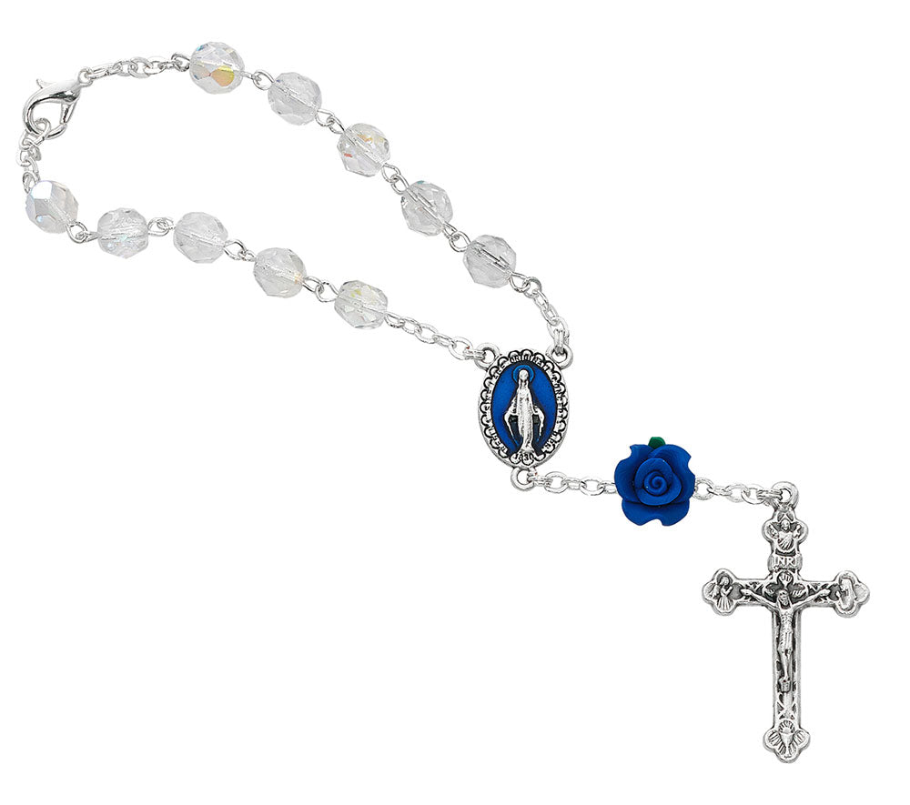 Blue Crystal Auto Rosary