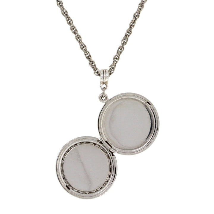 Crystal Purple Cross Locket Necklace