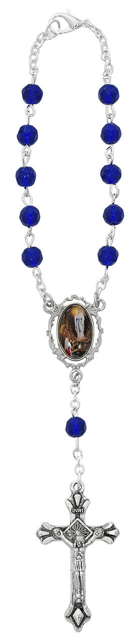 Blue Our Lady of Lourdes Auto Rosary