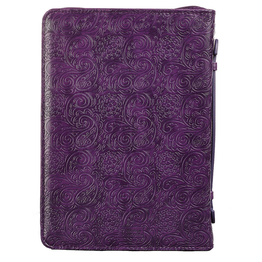 Faith Purple Faux Leather Fashion Bible Cover - Hebrews 11:1