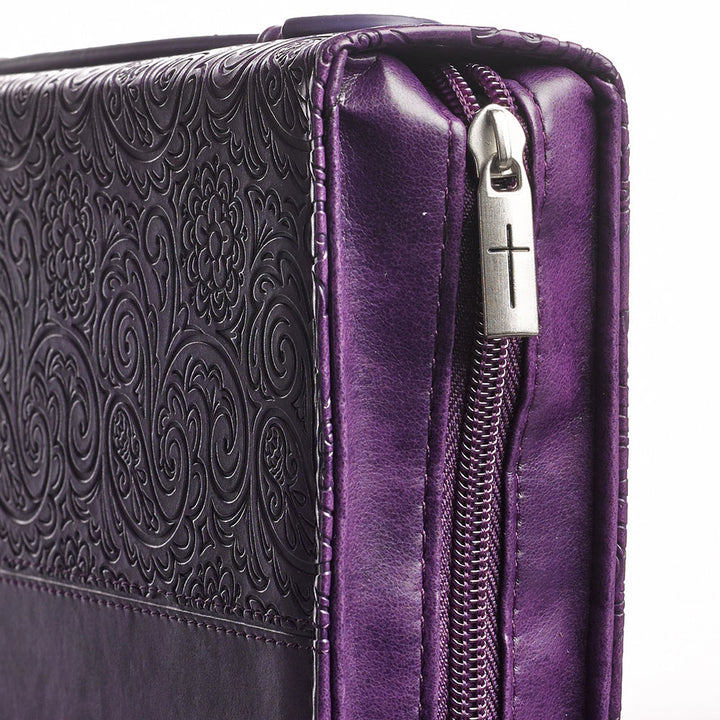 Faith Purple Faux Leather Fashion Bible Cover - Hebrews 11:1