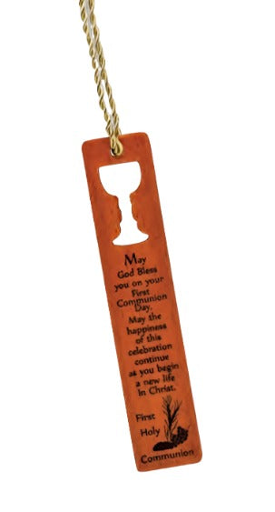 First Communion Mahogany Bookmark