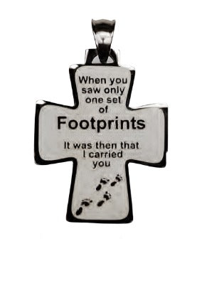 Footprints Medal Cross