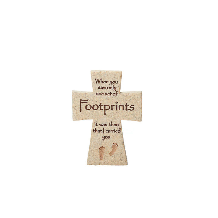 4" Footprints Standing Cross