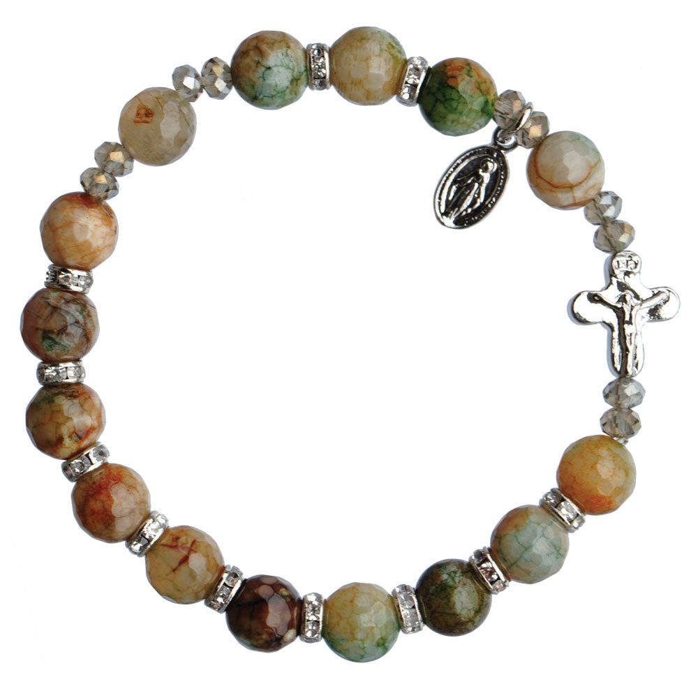 Genuine Sierra Agate Rosary Bracelet