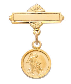 Gold on Sterling Silver Guardian Angel Baby Pin