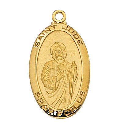 St. Jude Gold on Sterling Silver Medal on 18" Chain