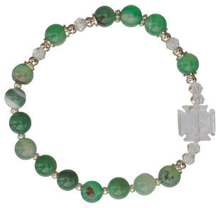 Green Gemstone Children's Rosary Bracelet