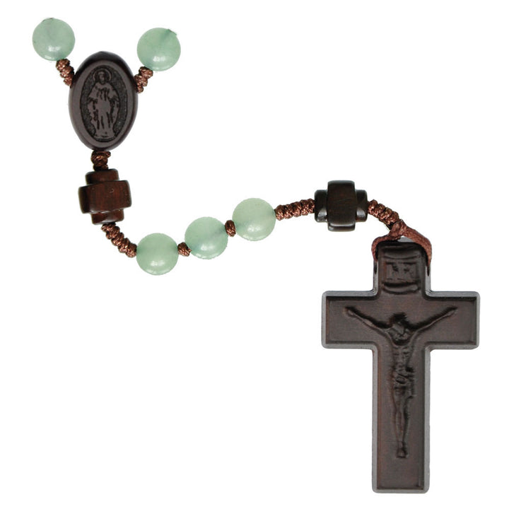 6mm Jujube Wood & Genuine Green Jade Rosary