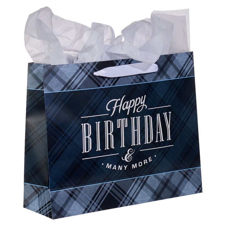 Happy Birthday Large Landscape Gift Bag Set with Card