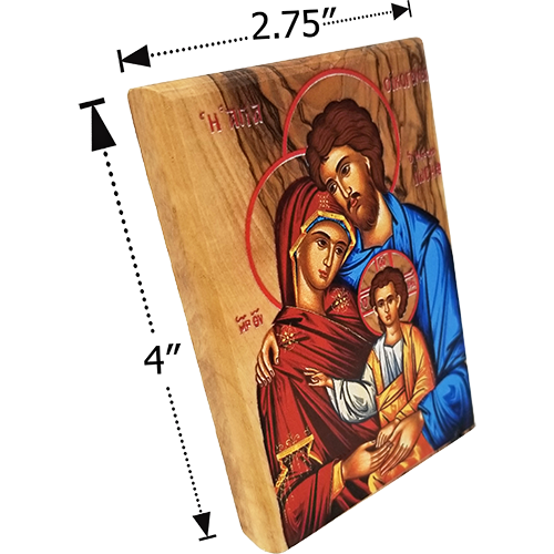 Holy Family Olive Wood Color Icon