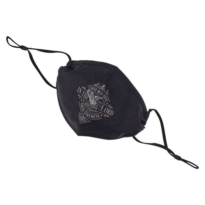Hope in the LORD Black and Gray Reusable Cotton Face Mask - Isaiah 40:31