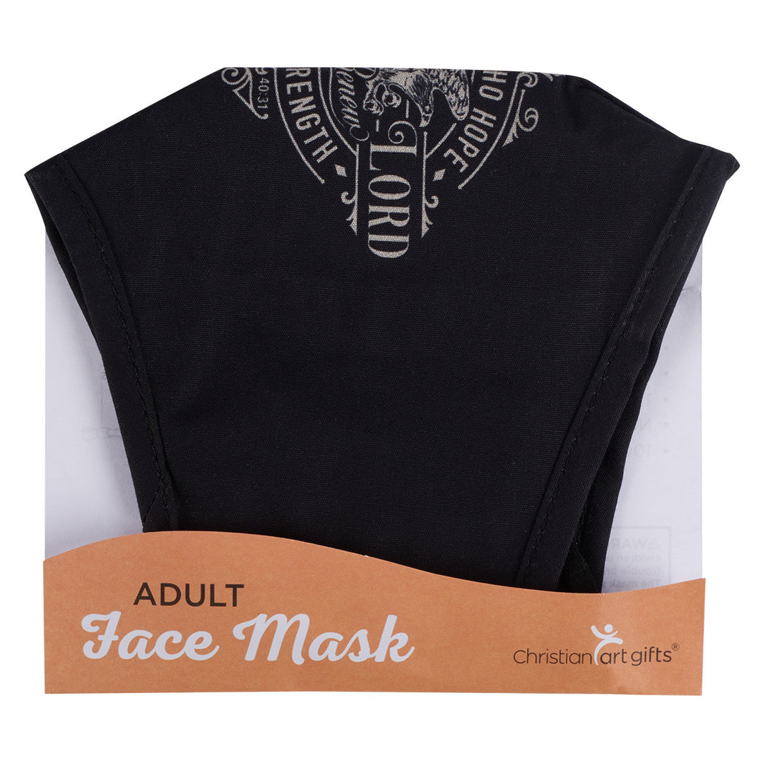 Hope in the LORD Black and Gray Reusable Cotton Face Mask - Isaiah 40:31