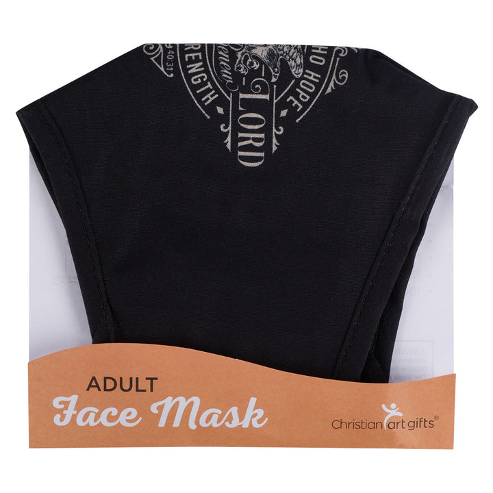 Hope in the LORD Black and Gray Reusable Cotton Face Mask - Isaiah 40:31