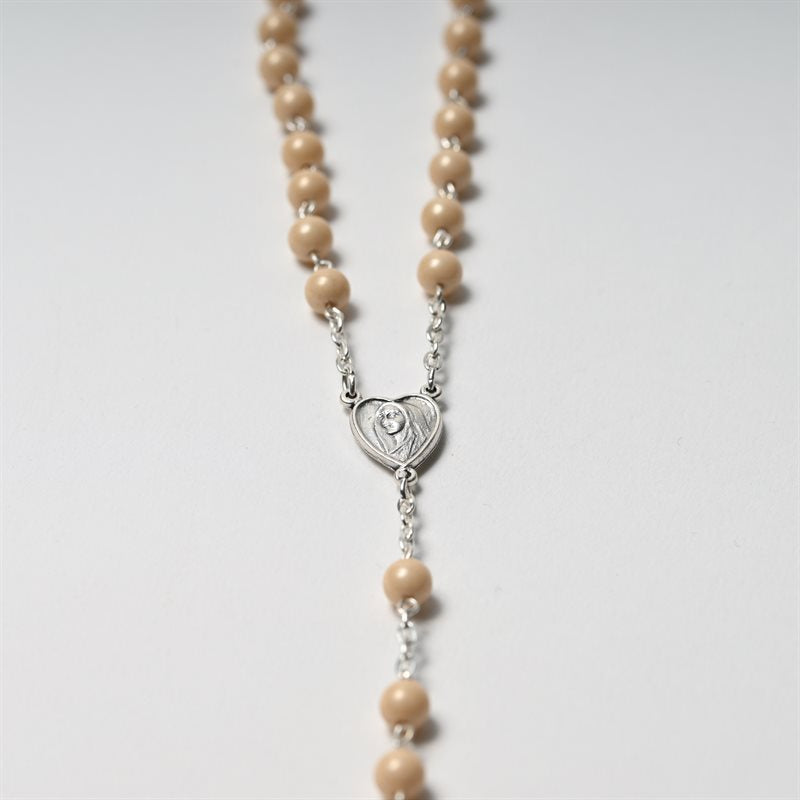 7mm Imitation Marble Cream Rosary