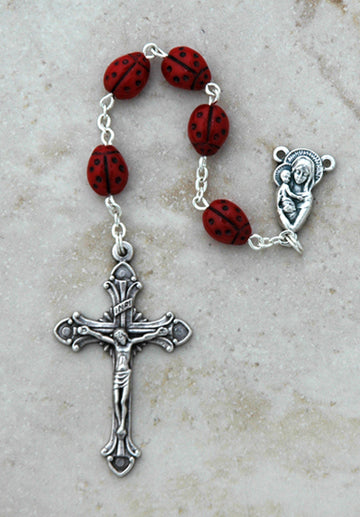 Italian Glass Ladybugs Rosary