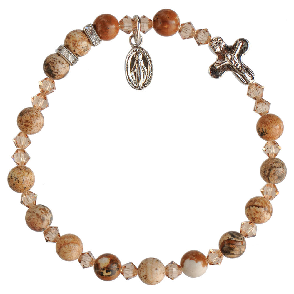 Jasper & Crystal Rosary Bracelet