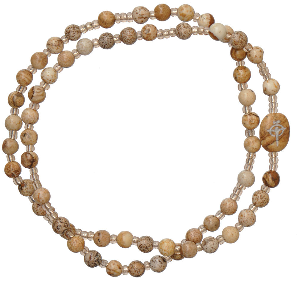 Genuine Jasper Twist Rosary Bracelet