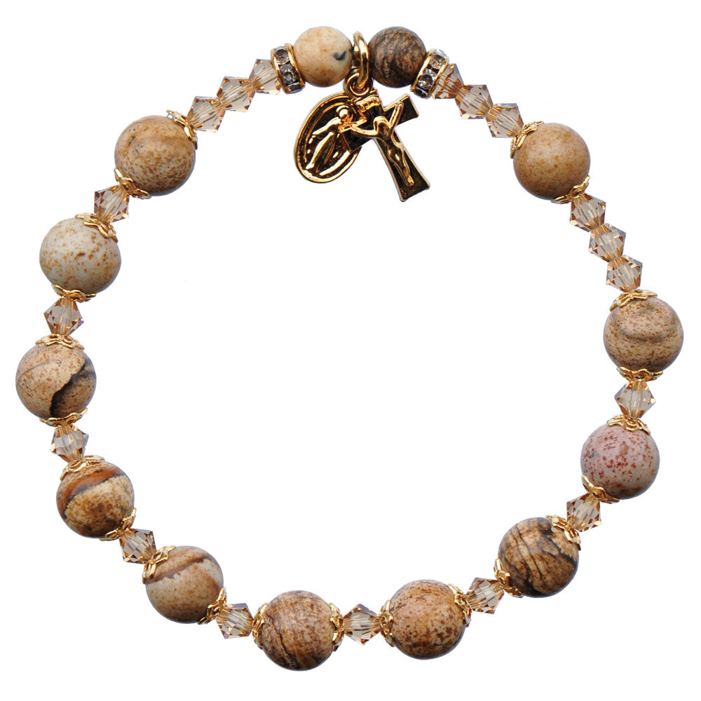 Jasper with Gold Rosary Bracelet