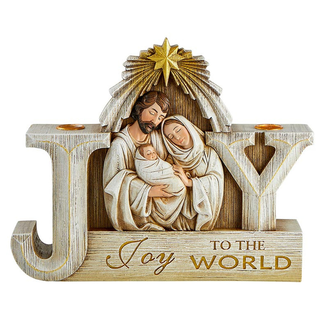 Joy to the World Nativity Advent Candleholder