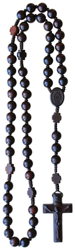 5 Decade Jujube Wood Rosary with 10mm Beads