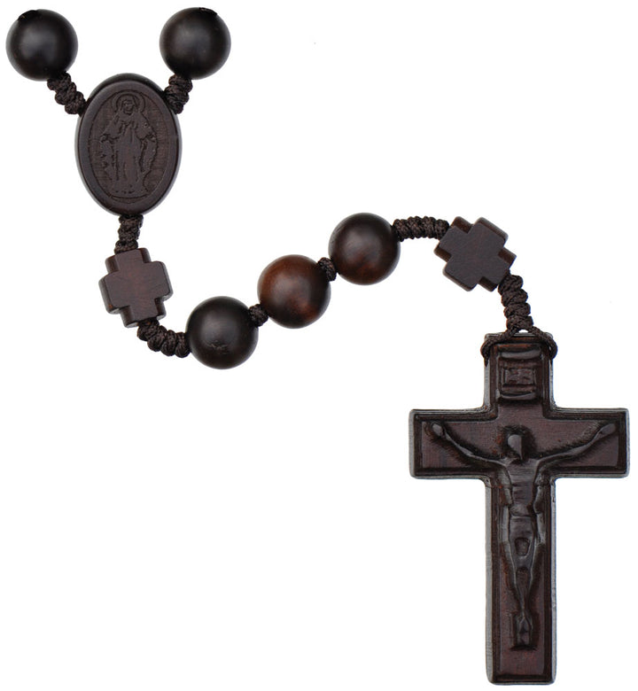 5 Decade Jujube Wood Rosary with 10mm Beads