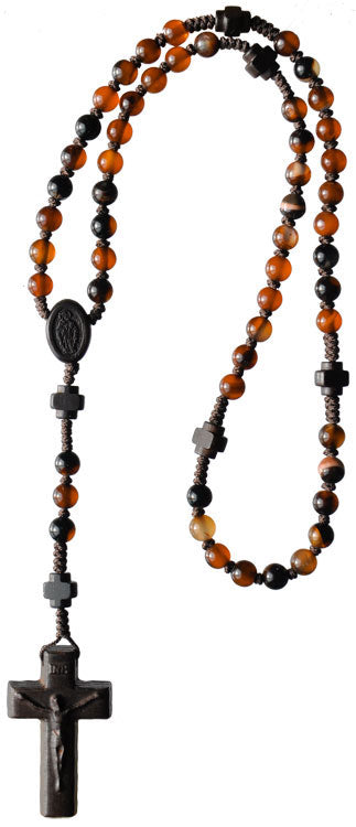 6mm Jujube Wood & Genuine Agate Rosary