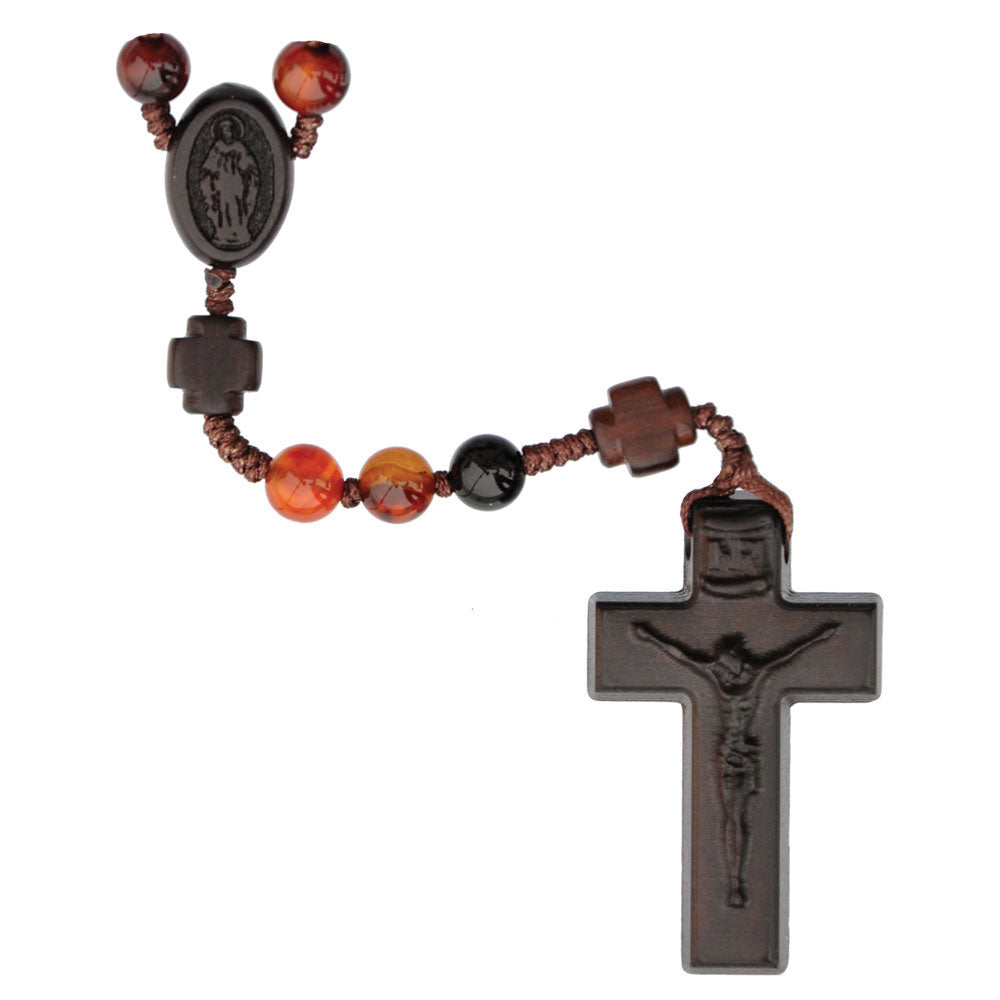 6mm Jujube Wood & Genuine Agate Rosary