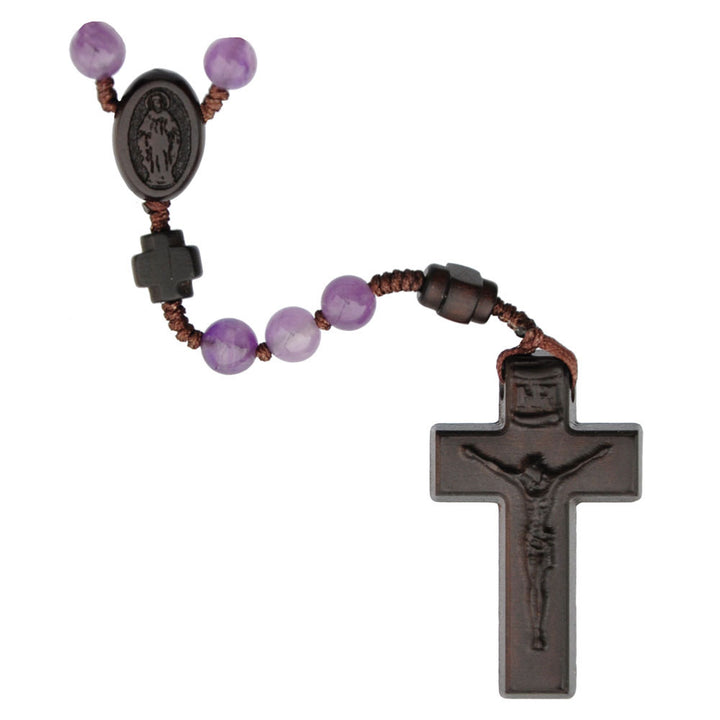 6mm Jujube Wood & Genuine Amethyst Rosary