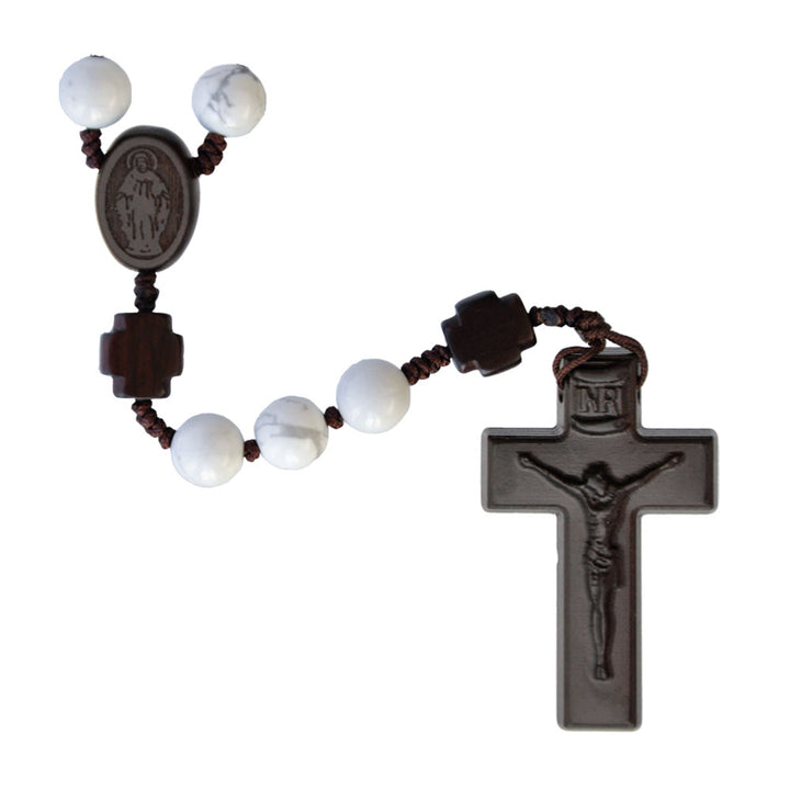 Jujube Wood & Genuine Howlite Rosary