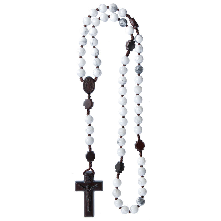 Jujube Wood & Genuine Howlite Rosary