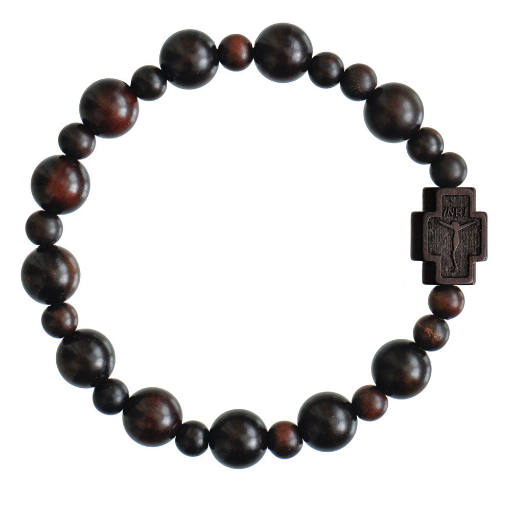 10mm Jujube Wood Round Rosary Bracelet