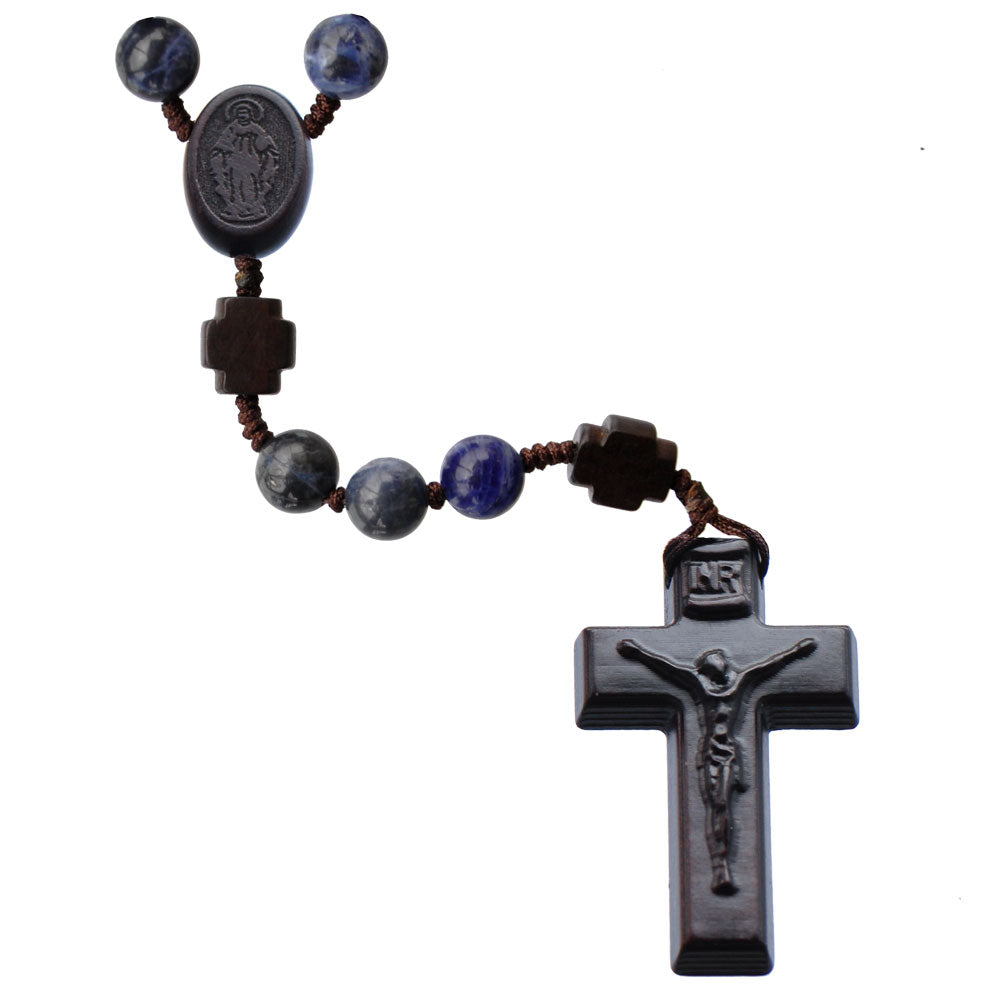 Jujube Sodalite Wood 5 Decade Rosary