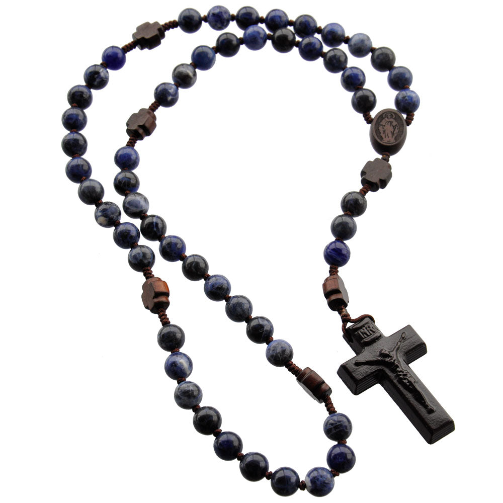 Jujube Sodalite Wood 5 Decade Rosary