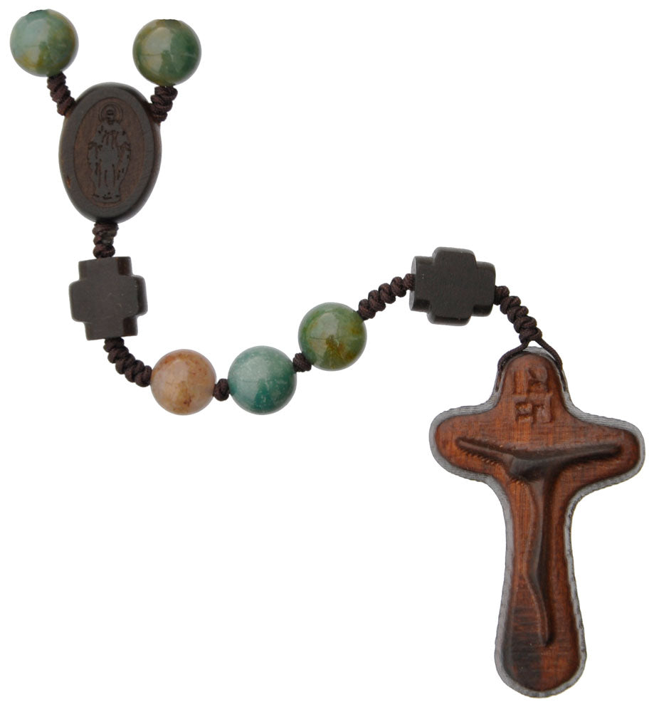 Jujube Wood & Genuine Multicolor Onyx Rosary
